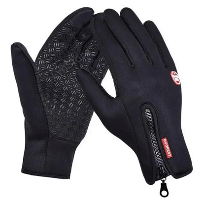 Guantes deportivos impermeables con forro polar para motociclismo.