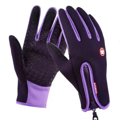 waterproof sports gloves with fleece for motorcycle riding