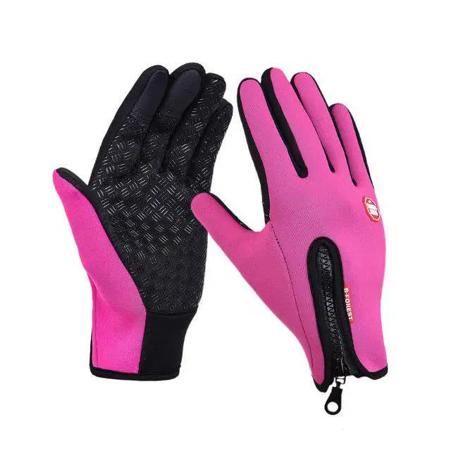 Guantes deportivos impermeables con forro polar para motociclismo.