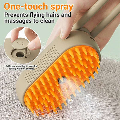 Electric Pet Steam Brush 3 In 1 Spray