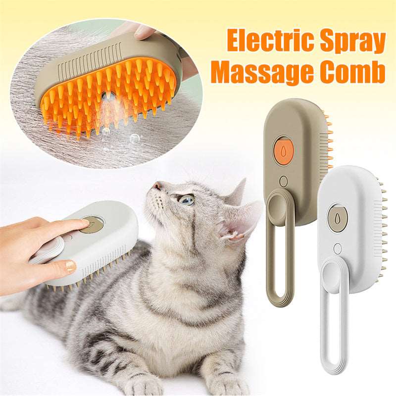 Electric Pet Steam Brush 3 In 1 Spray