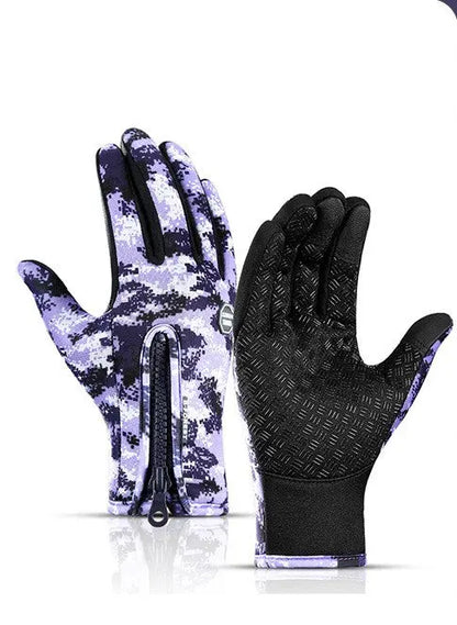 waterproof sports gloves with fleece for motorcycle riding