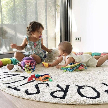 Gray Pink Soft Cotton Round Rug