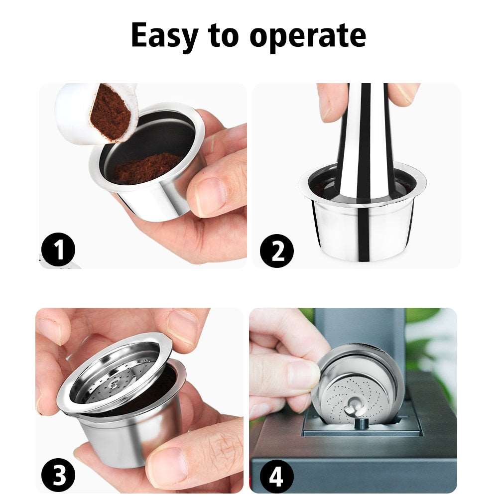 Stainless Steel Coffee Maker Refillable Reusable Coffee Capsule Filter