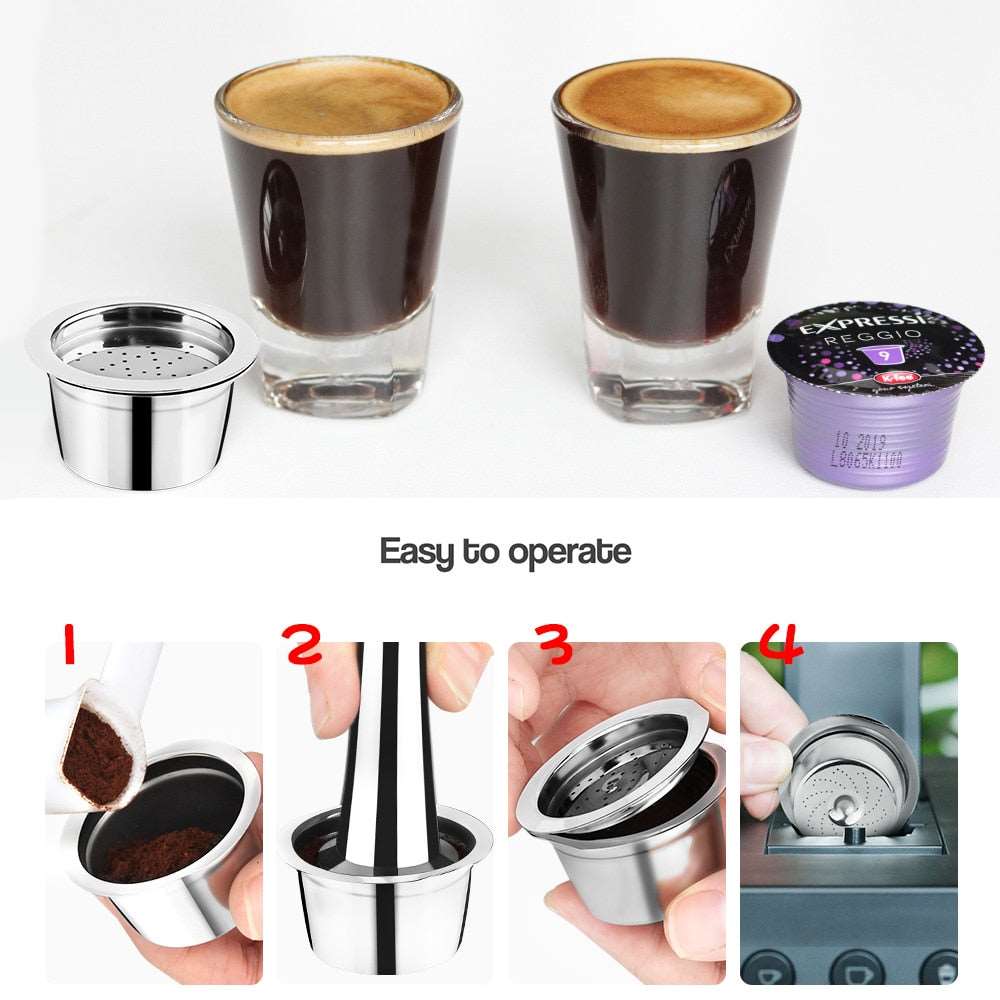 Stainless Steel Coffee Maker Refillable Reusable Coffee Capsule Filter