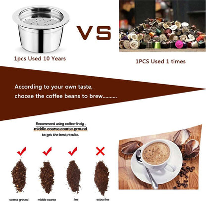 Stainless Steel Coffee Maker Refillable Reusable Coffee Capsule Filter