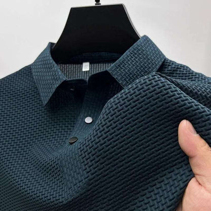 Shirt Men's Collar Polo Elasticity silk casual