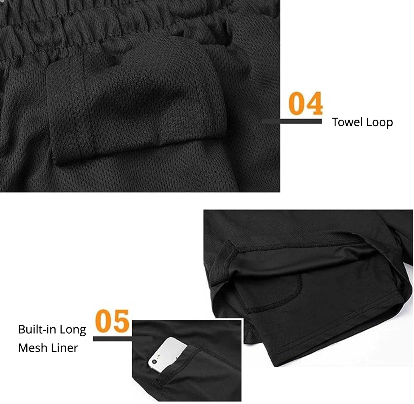 SwiftFit Dual-Layer Men's Running Shorts Gym Gear