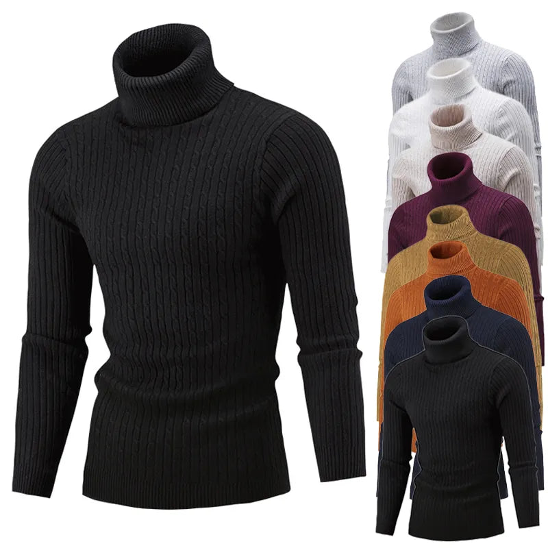 Shirt knit Men's high-neck