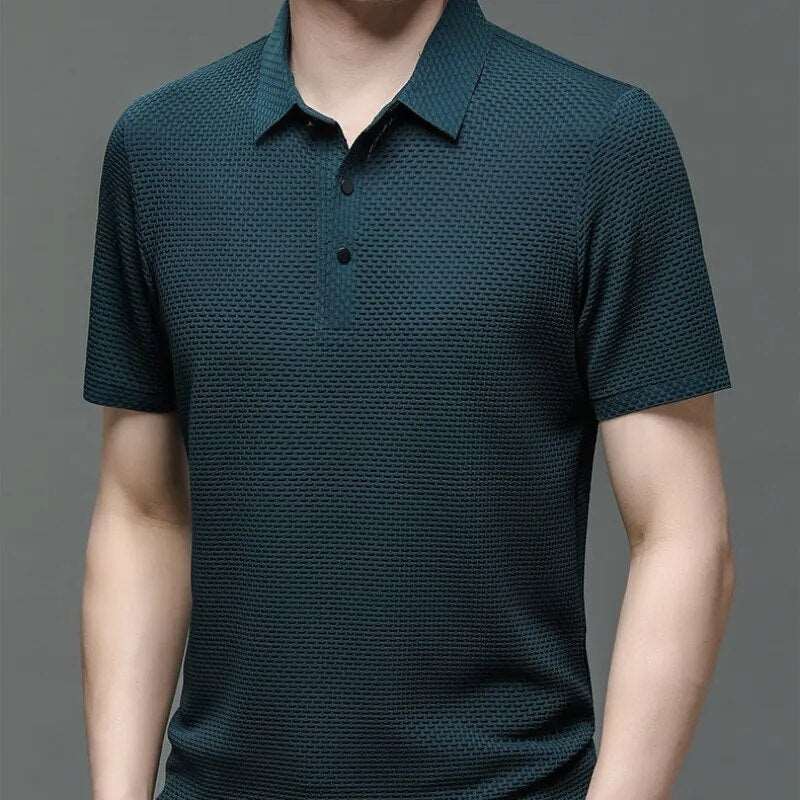 Shirt Men's Collar Polo Elasticity silk casual