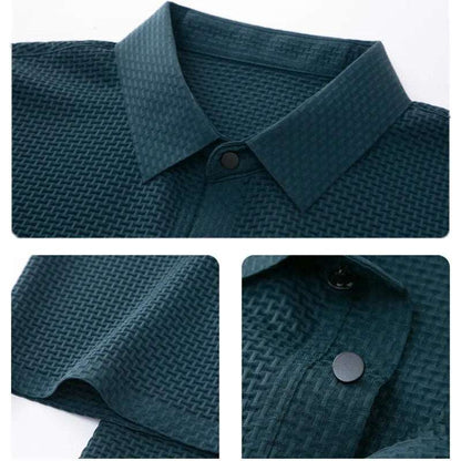 Shirt Men's Collar Polo Elasticity silk casual