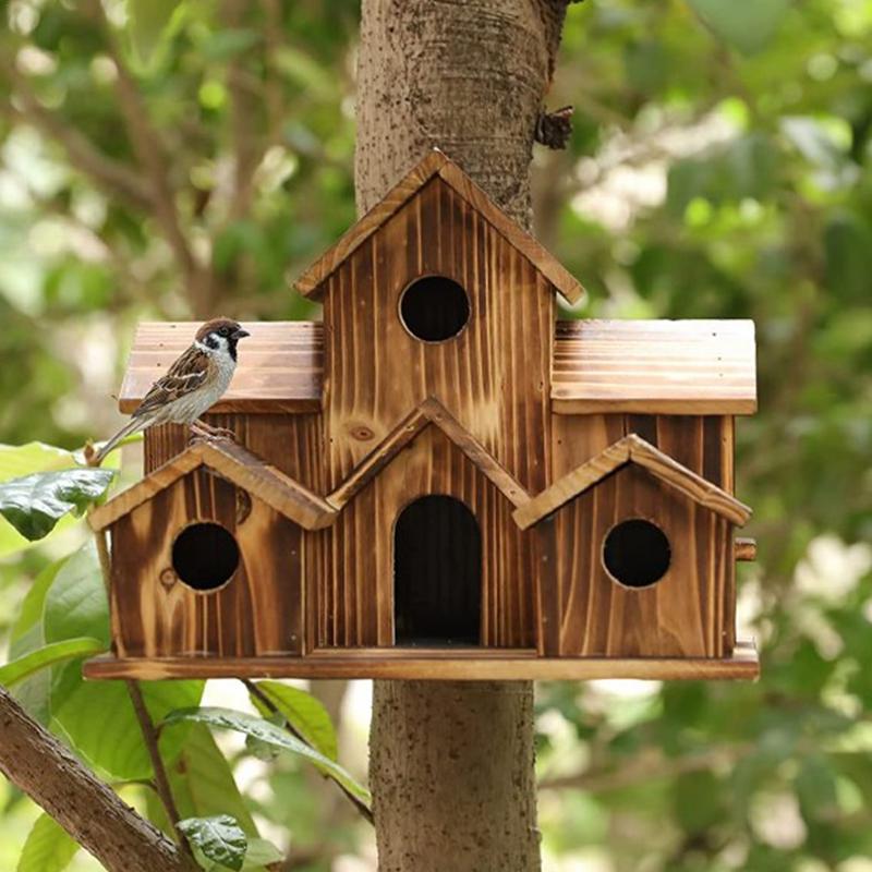 Handmade Wooden Creative Bird House Garden Decoration