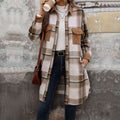 Plaid Elegance Long Winter Coat - Automation and Energy