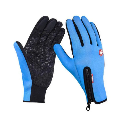 Guantes deportivos impermeables con forro polar para motociclismo.