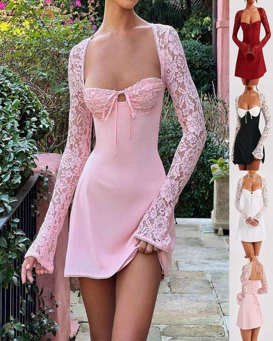 Women's long sleeve lace dress