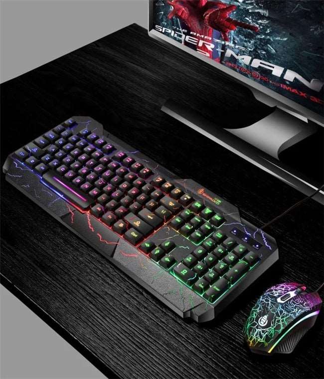 keyboard 4 in 1 gaming mouse backlight headset multimedia ergonomic design