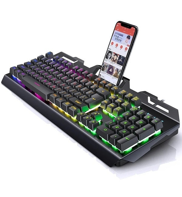 Venta al por mayor luminosa colorida del teclado del juego del teclado de computadora de 104 llaves 